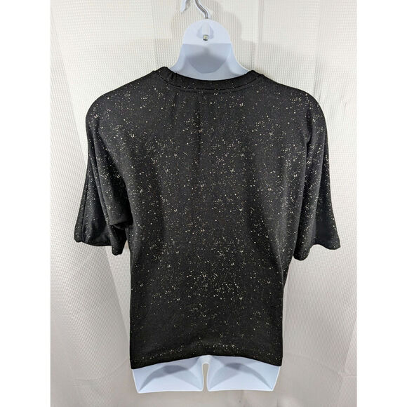 CHICO'S WEEKENDS! BLACK STAR DUSTED DRAWSTRING NECK SWEATSHIRT, TOP! SZ 14/16 - Picture 7 of 8